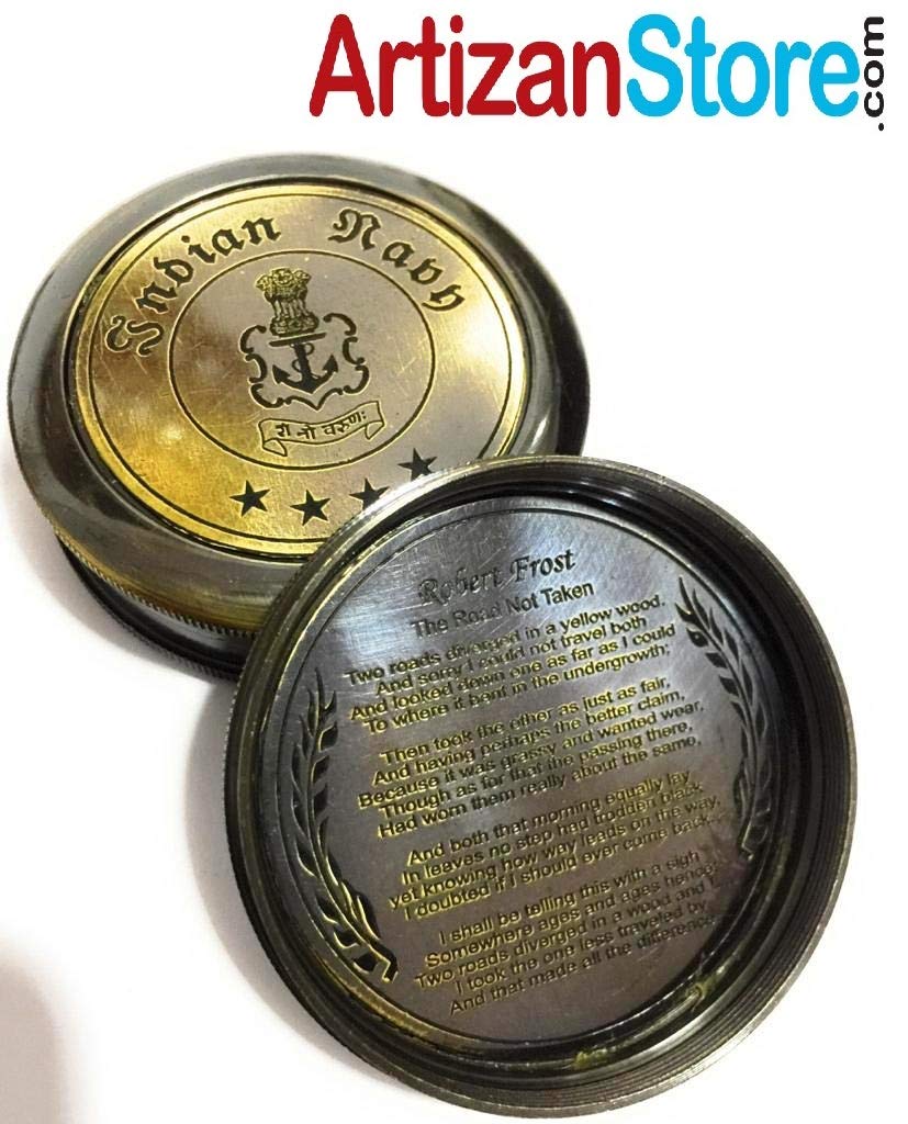 Indian Navy Compass, Leather Case view 2