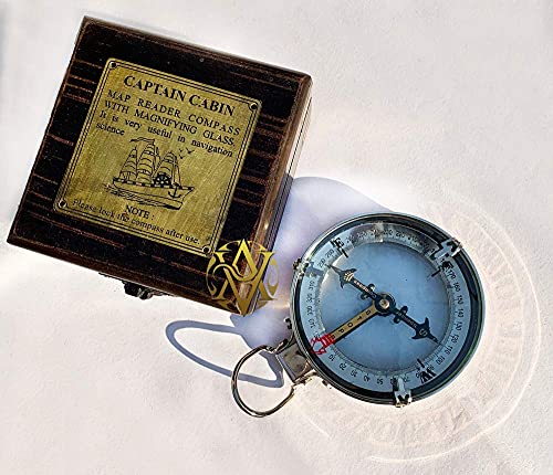 Glass Top Compass, Wooden Box view 6