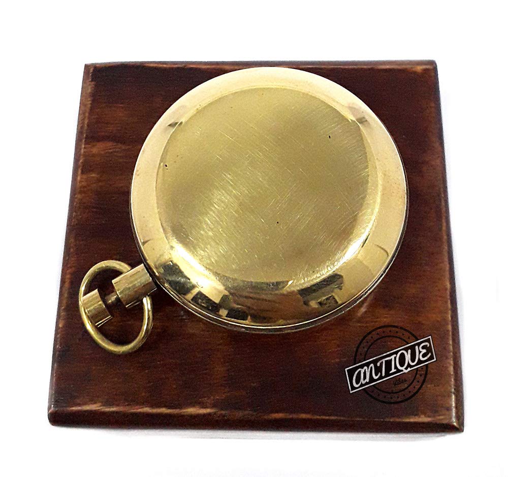 Push Button Compass, Wooden Box view 4