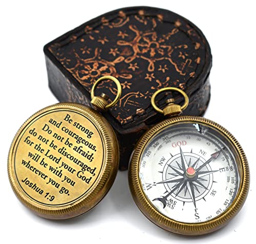 Joshua 1:9 Compass, Leather Case view 4