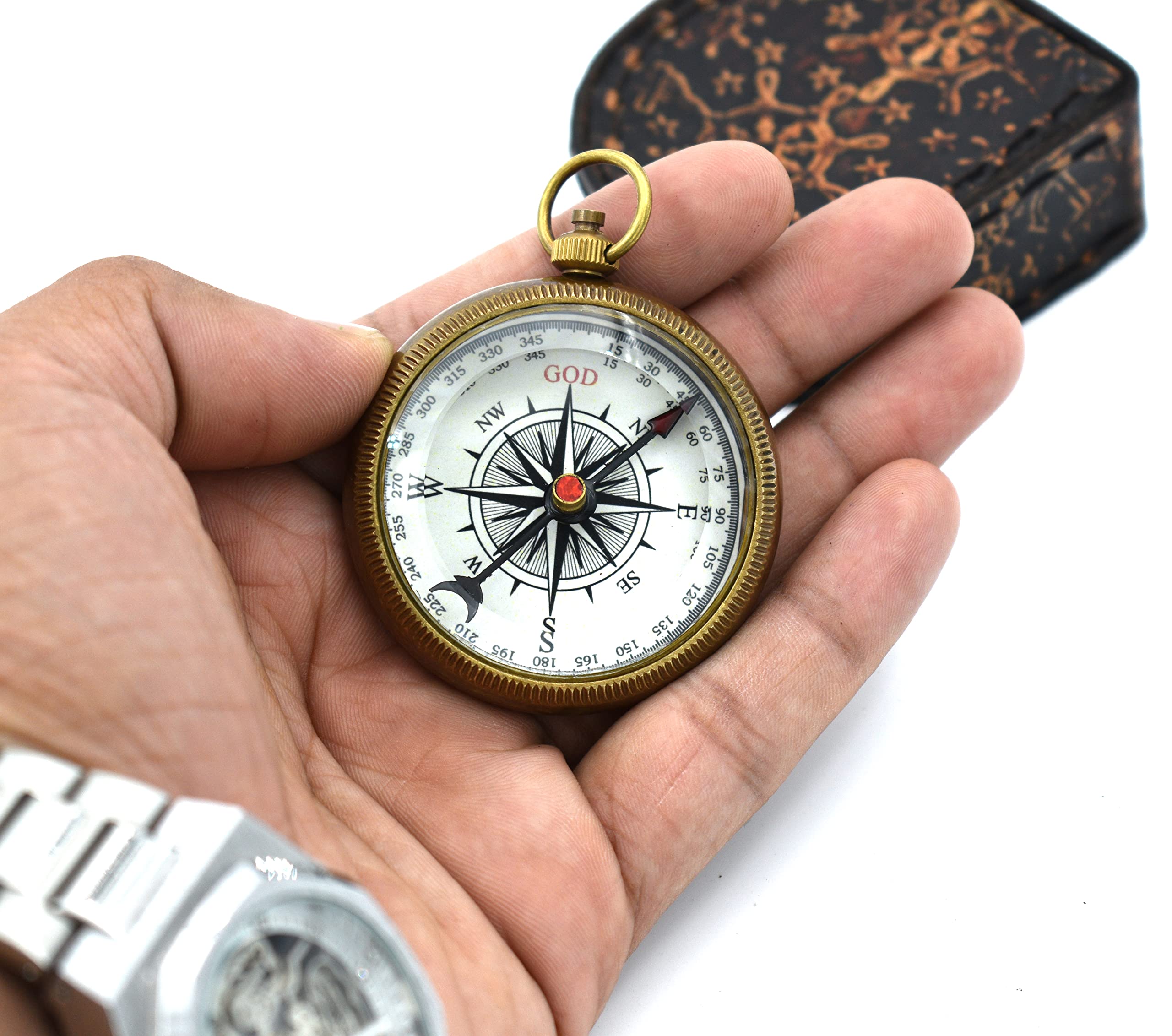 Joshua 1:9 Compass, Leather Case view 6