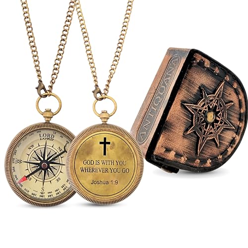 Joshua 1:9 Compass, Leather Case view 2