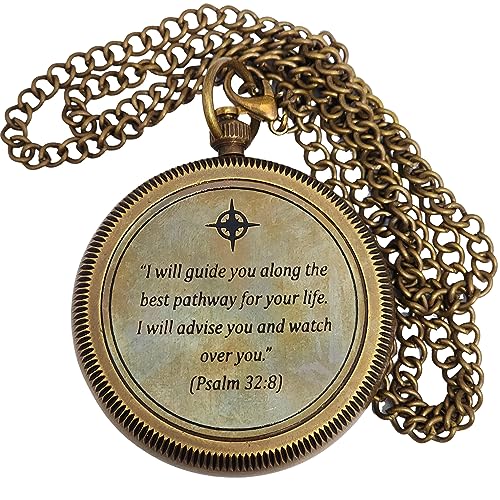 Psalm 32:8 Compass, Leather Case view 4