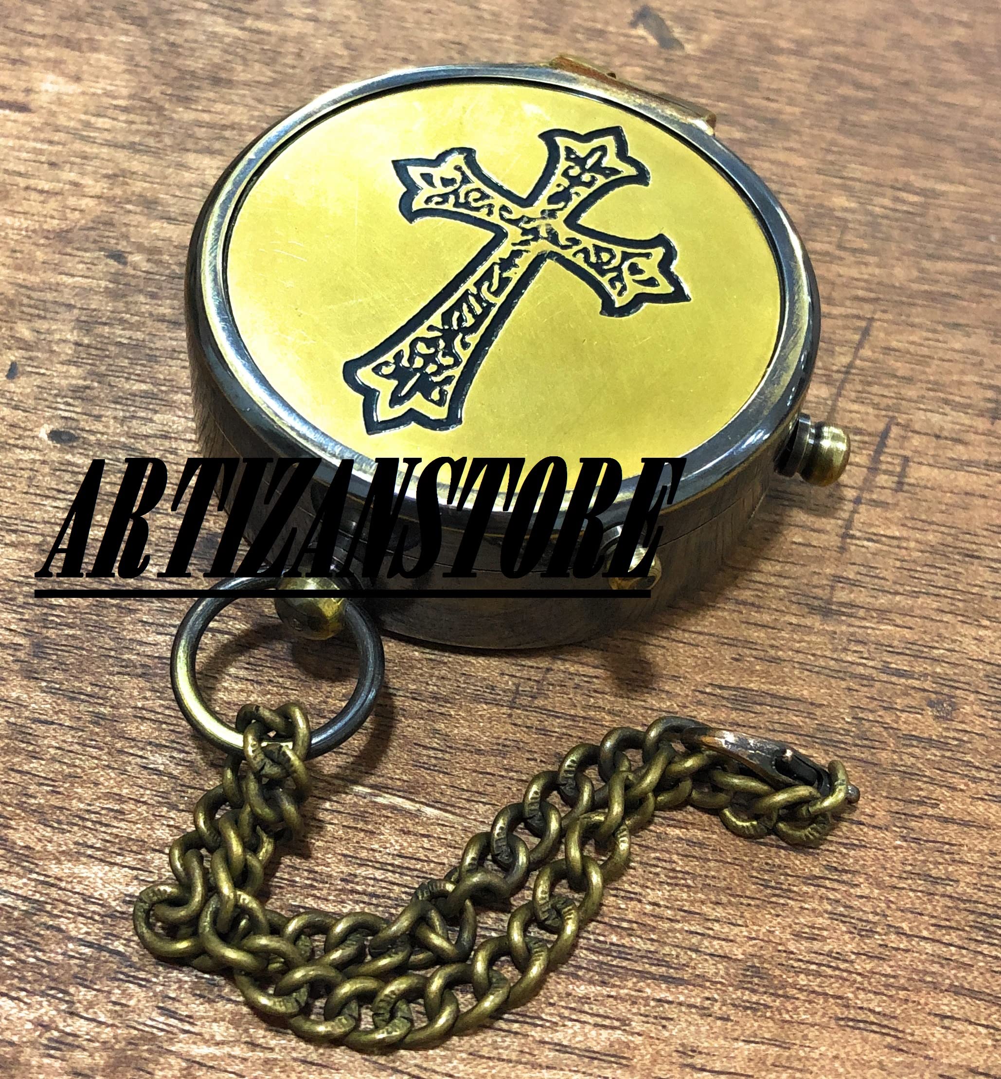 Religious Compass, Leather Case view 2