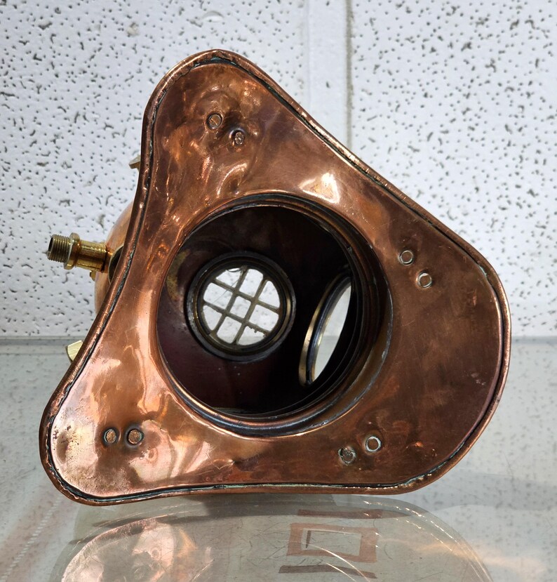 Copper Plated Brass Diving Helmet Miniature without Stand view 3