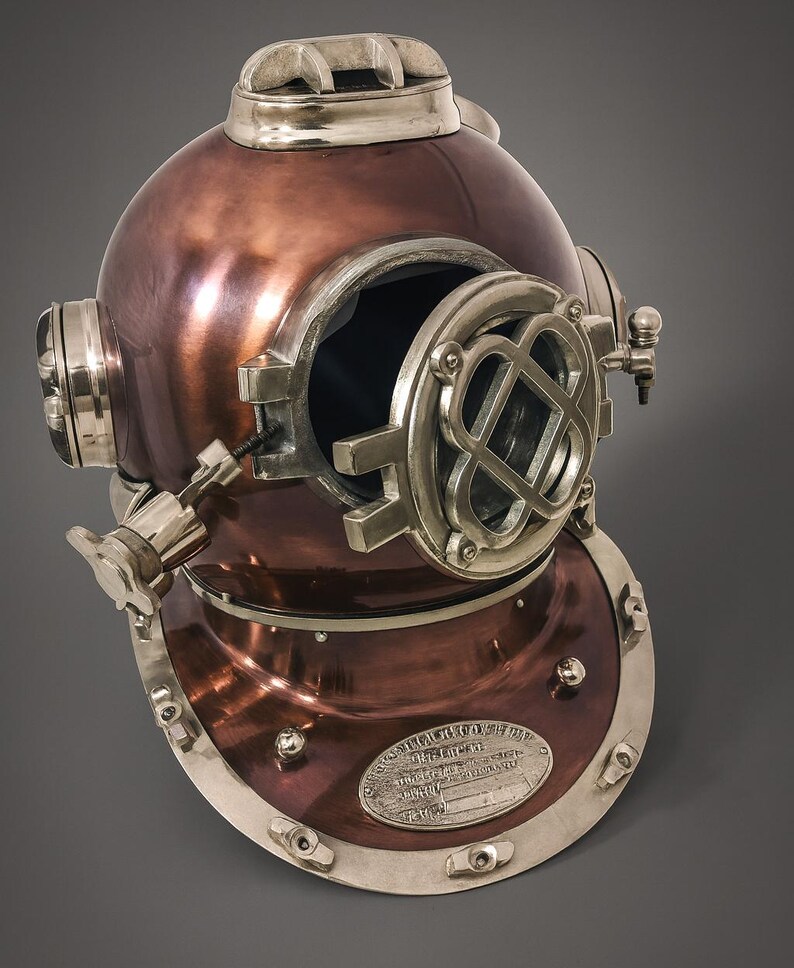 Mark V Diving Helmet with Copper Finish and Chrome Nickel Highlights view 7