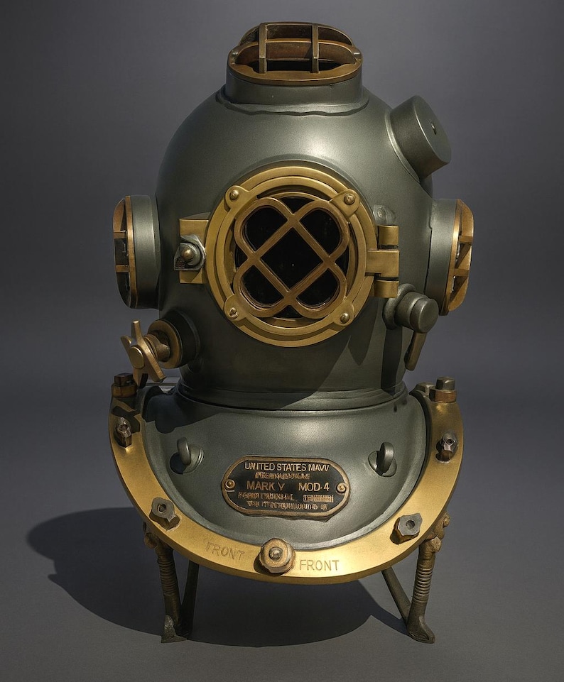 Mark V Deep Sea Diving Helmet with Dark Green Finish view 10