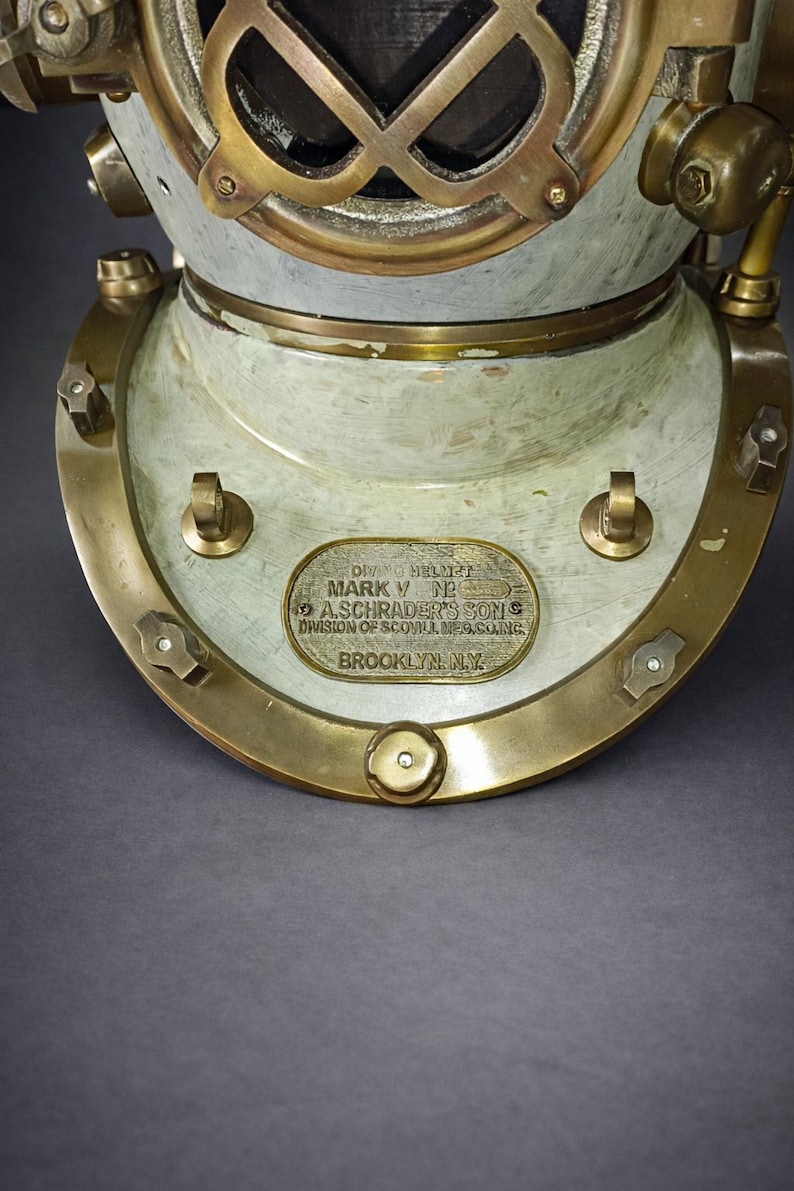 Mark V Deep Sea Diving Helmet with Cream Antique Finish view 2