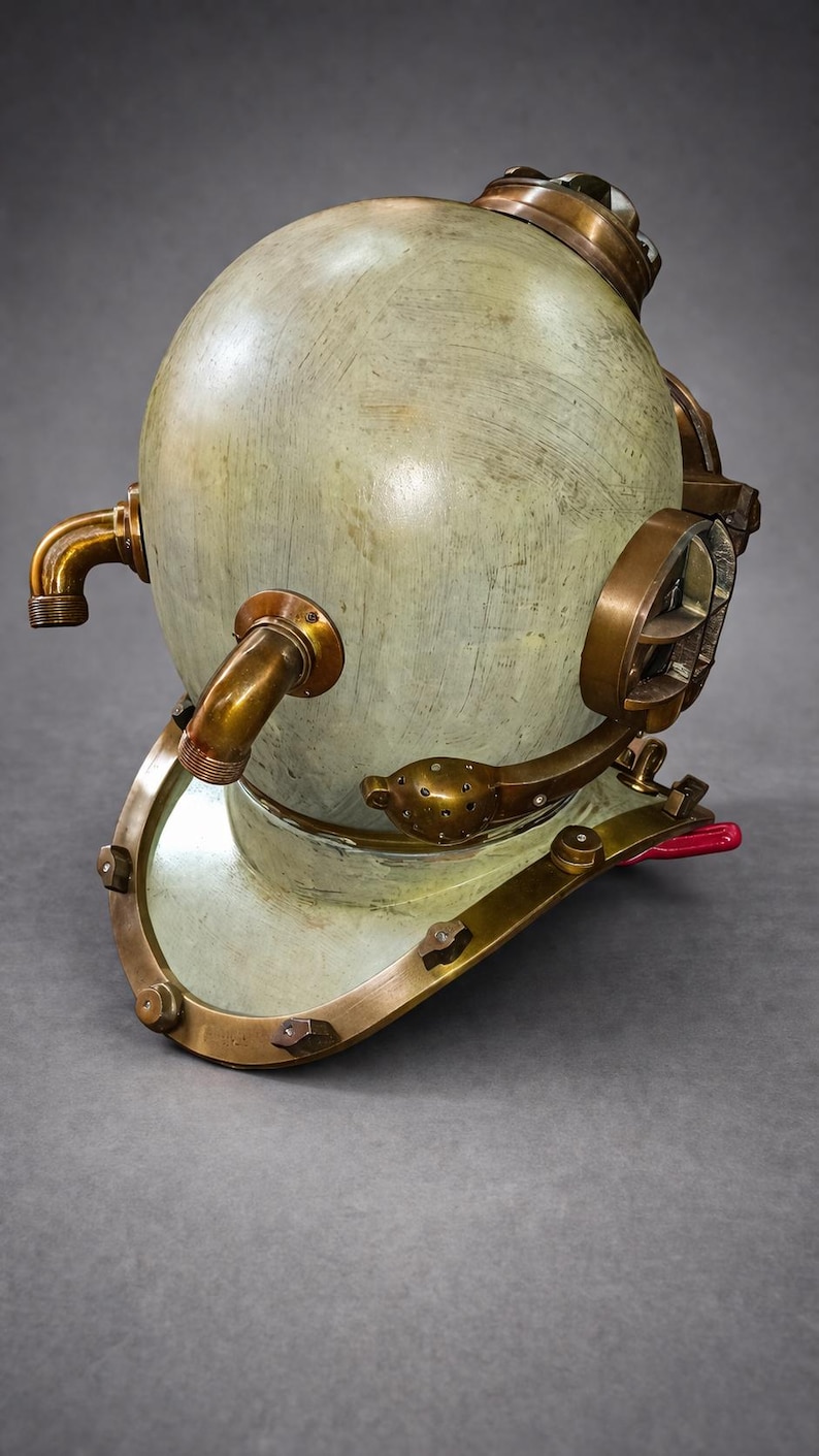 Mark V Deep Sea Diving Helmet with Cream Antique Finish view 6