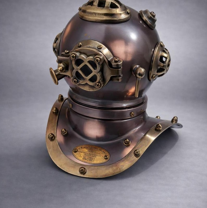 Diving Helmet Miniature with Purple Patina Finish view 2
