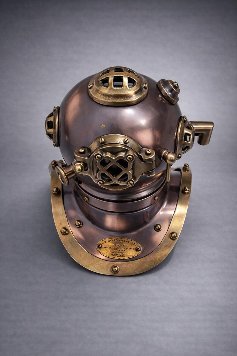 Diving Helmet Miniature with Purple Patina Finish view 3