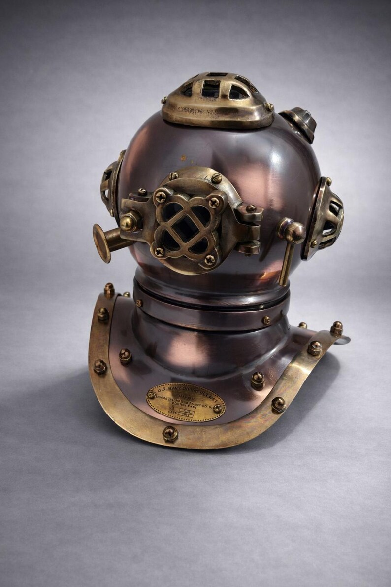 Diving Helmet Miniature with Purple Patina Finish view 4