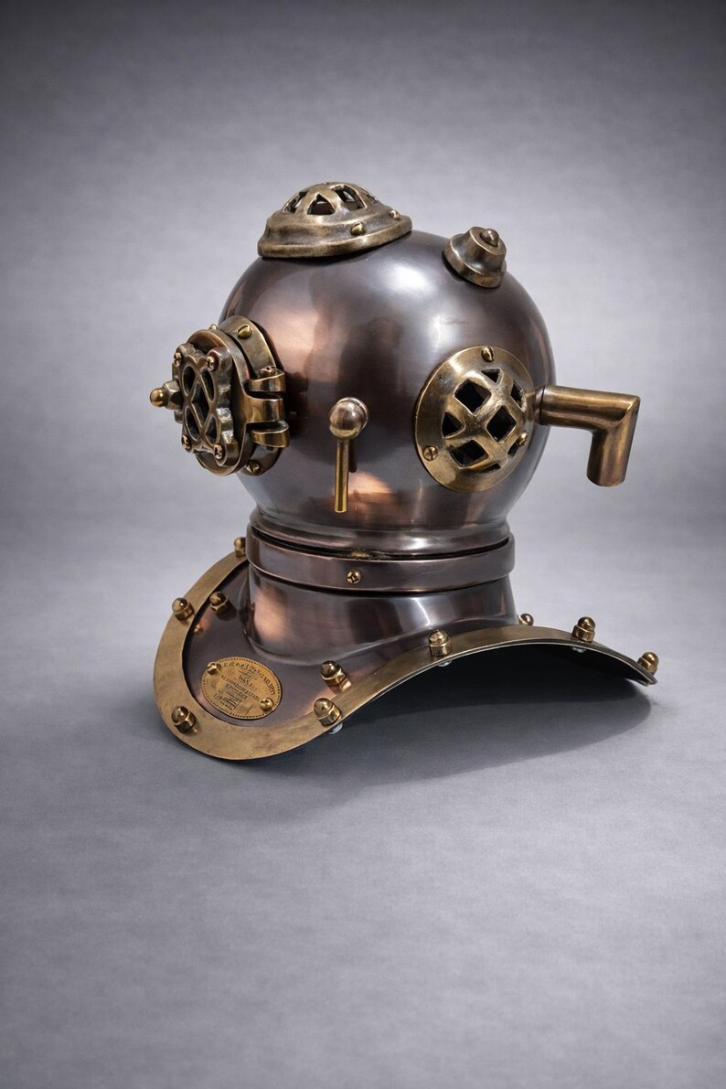 Diving Helmet Miniature with Purple Patina Finish view 5