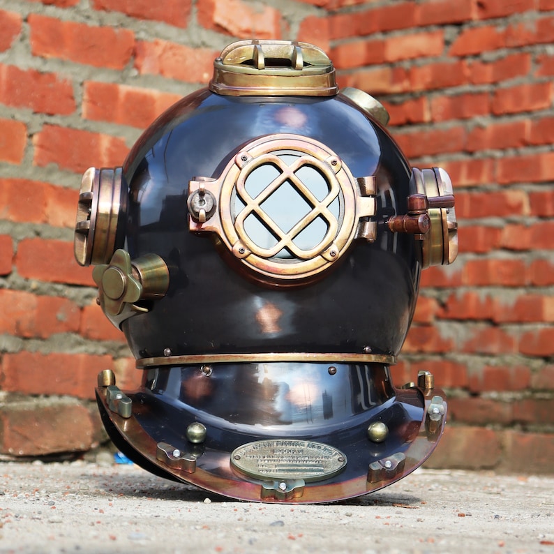 US Navy Mark V Diving Helmet with Dark Antique Finish view 2