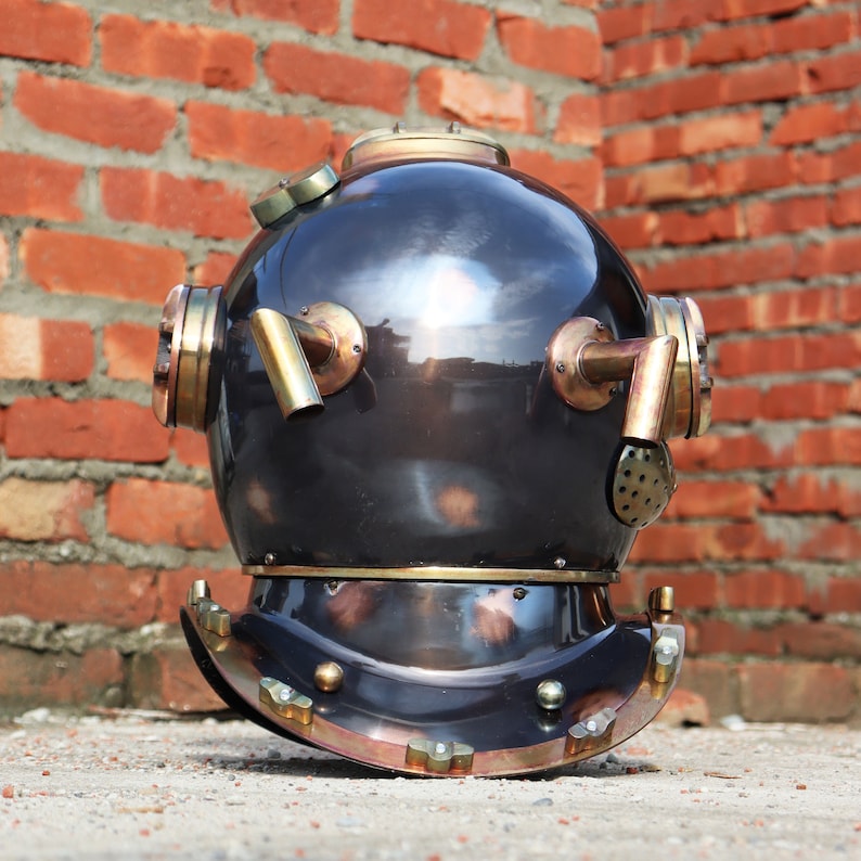 US Navy Mark V Diving Helmet with Dark Antique Finish view 4