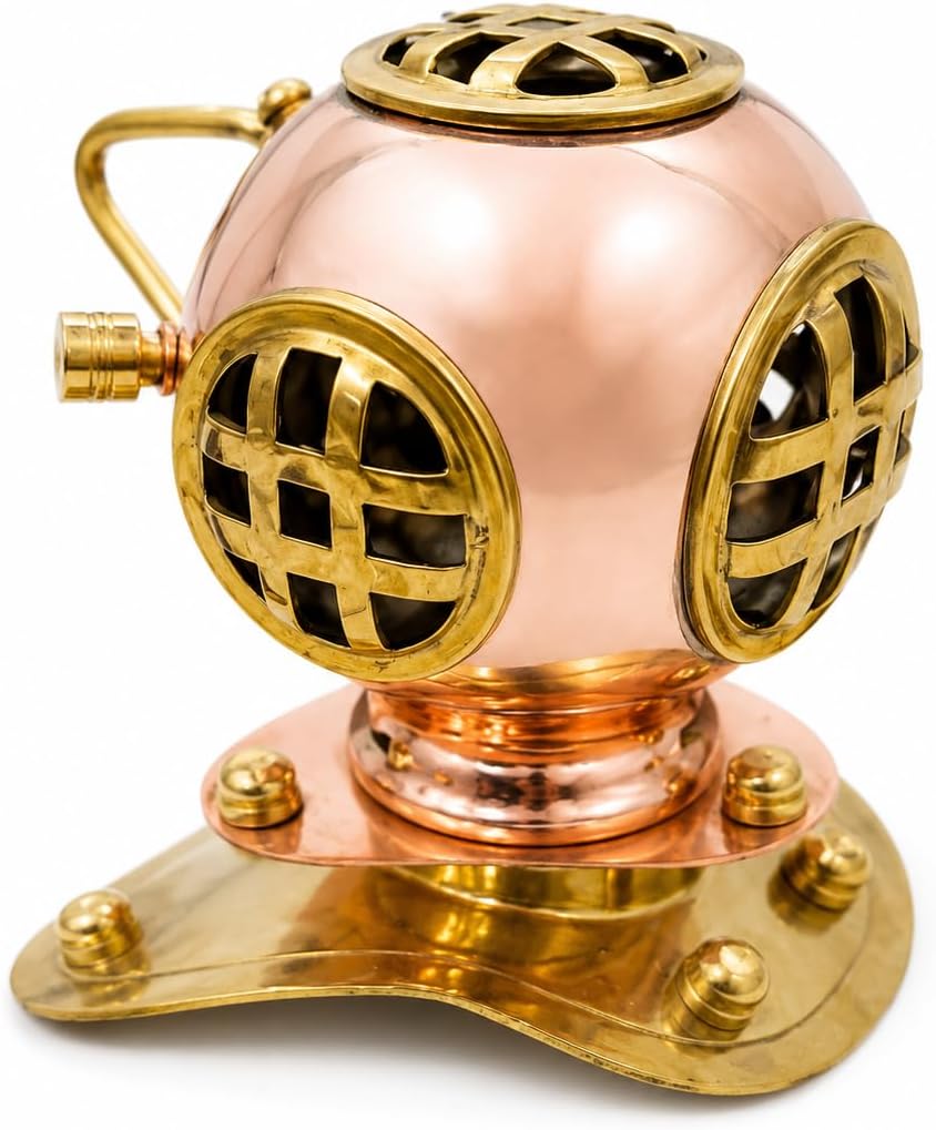 Decorative Miniature Diving Helmet with Polished Finish view 7