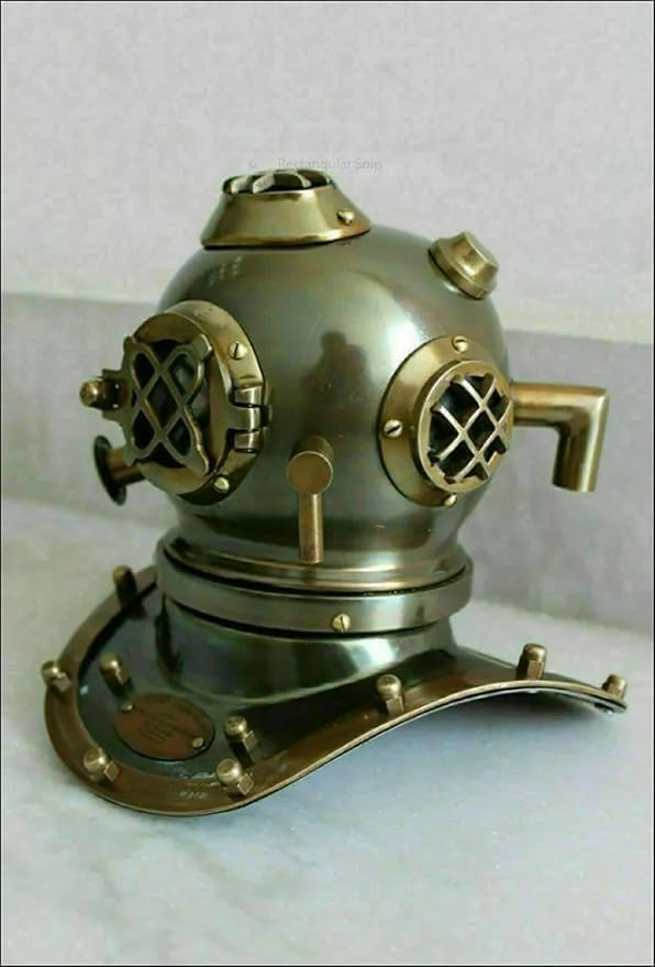 Miniature Diving Helmet with Dark Green Antique Finish view 4