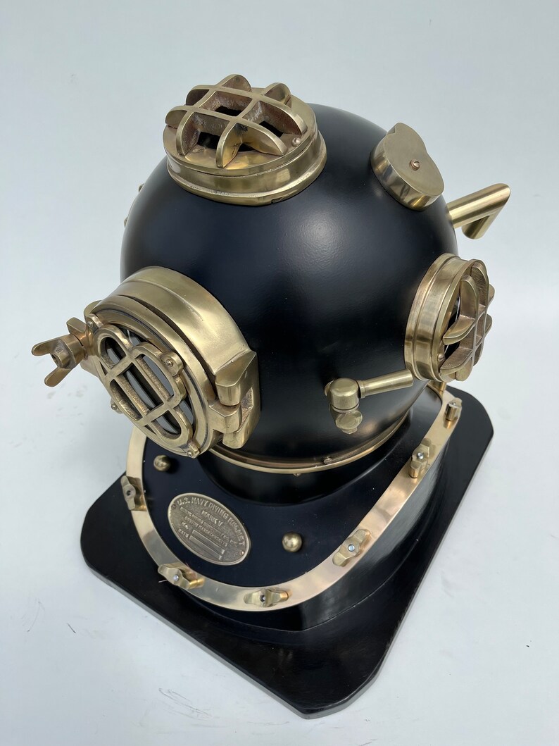 Mark V Diving Helmet with Black Finish and Black Base view 3