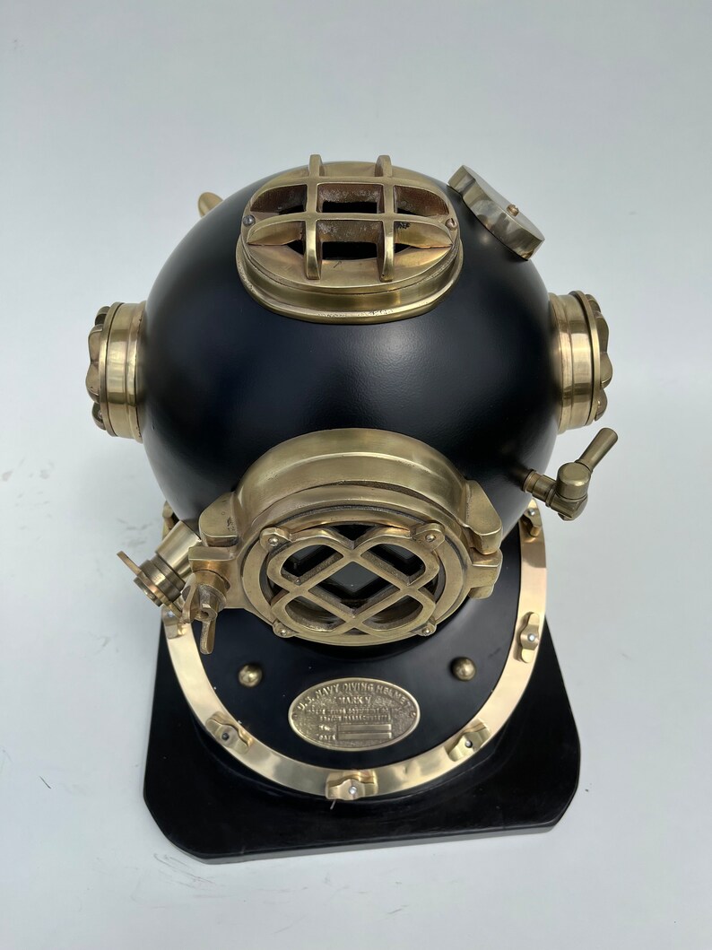 Mark V Diving Helmet with Black Finish and Black Base view 4