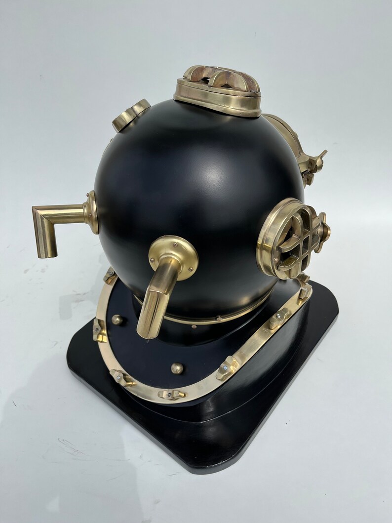 Mark V Diving Helmet with Black Finish and Black Base view 5