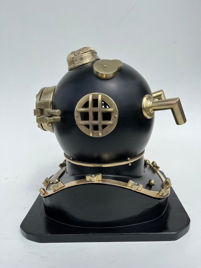 Mark V Diving Helmet with Black Finish and Black Base view 7