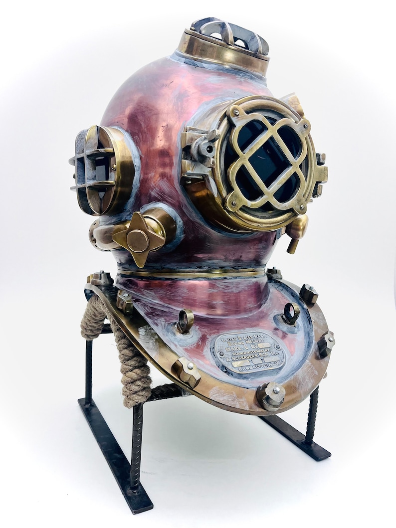 Anchor Engineering Copper Diving Helmet with Metal Stand view 2