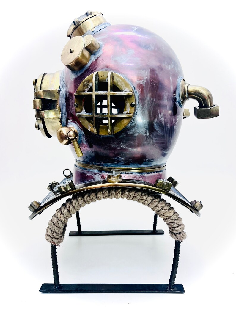 Anchor Engineering Copper Diving Helmet with Metal Stand view 7