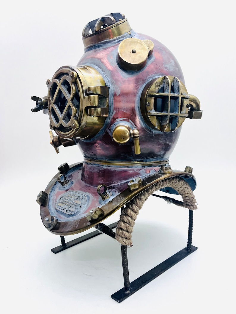 Anchor Engineering Copper Diving Helmet with Metal Stand view 8