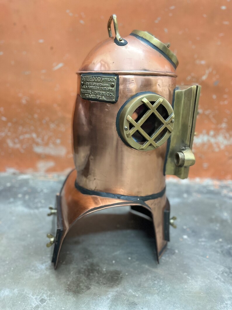 Life-Size Copper Diving Helmet Replica at 24 Inches view 6