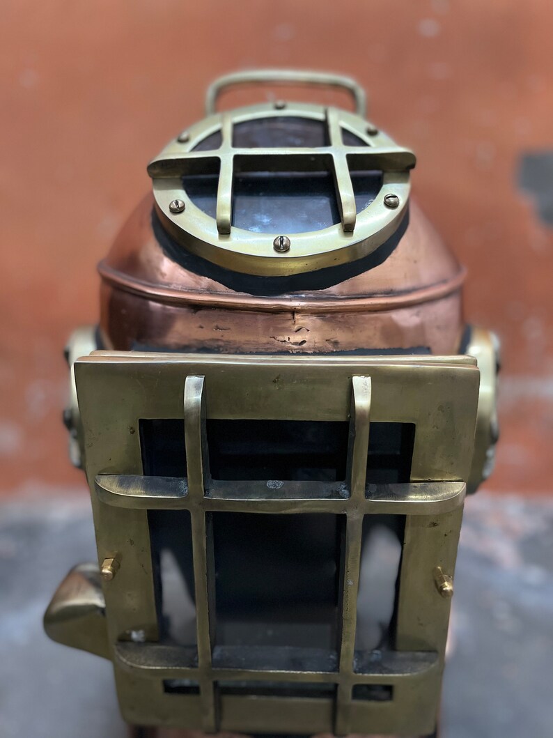 Life-Size Copper Diving Helmet Replica at 24 Inches view 8