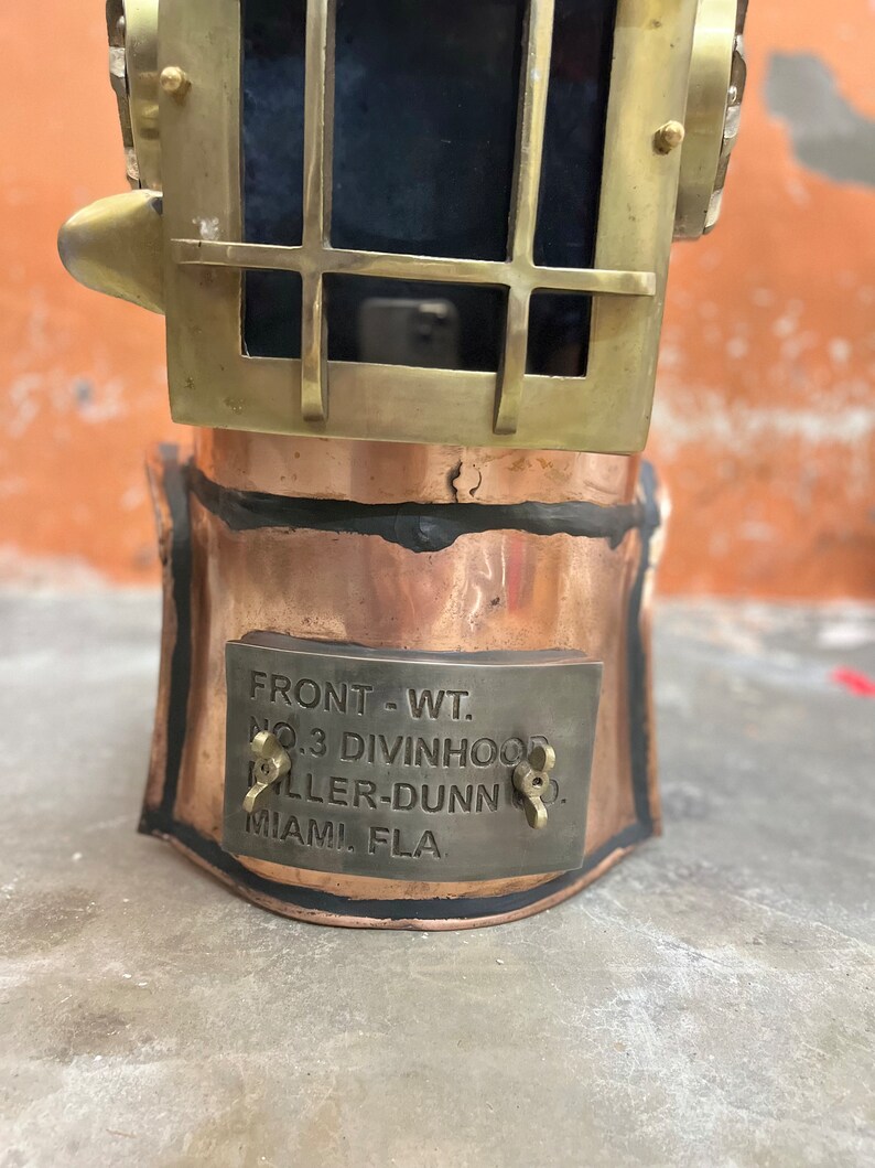 Life-Size Copper Diving Helmet Replica at 24 Inches view 9