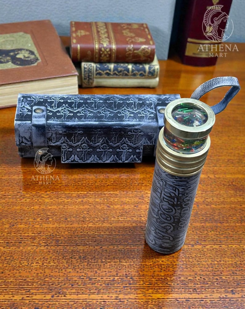 Leather-Wrapped Brass Liquid Kaleidoscope view 7