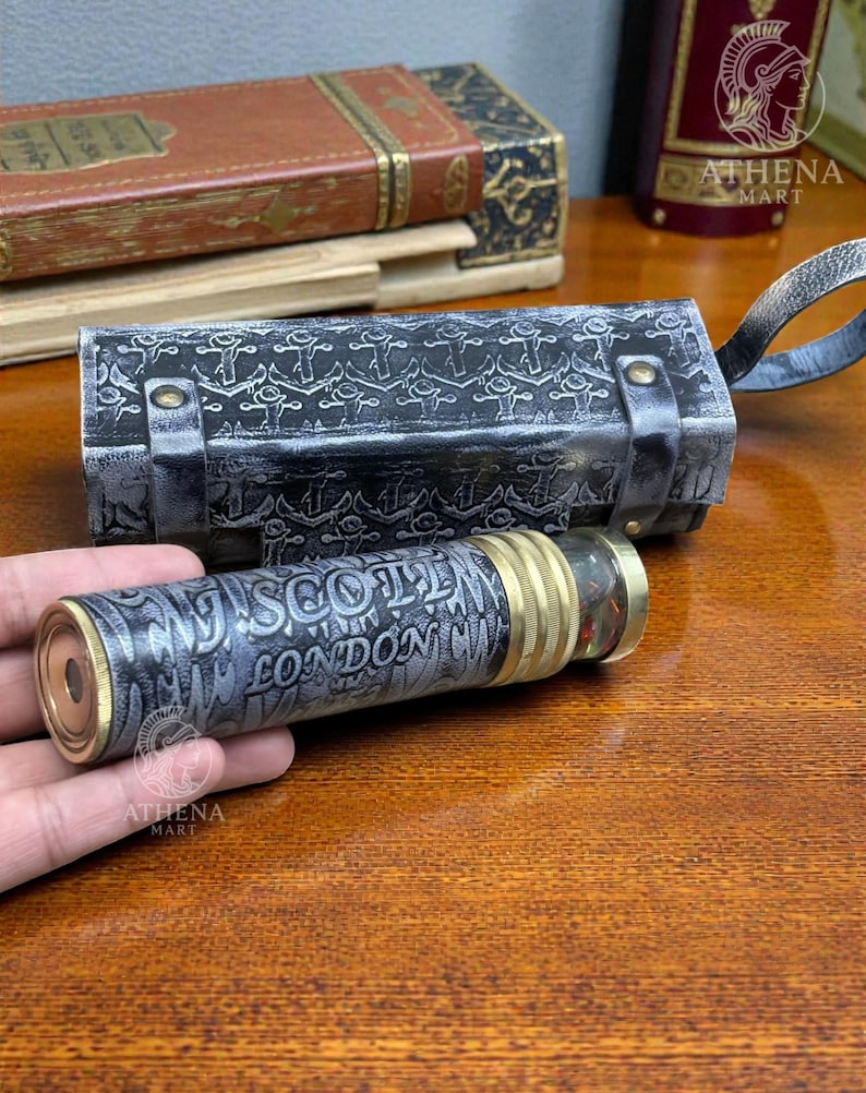Leather-Wrapped Brass Liquid Kaleidoscope view 9