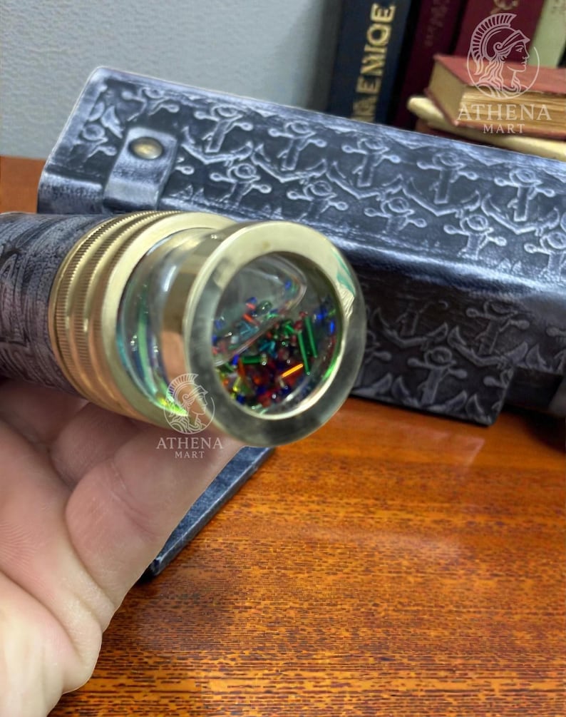Leather-Wrapped Brass Liquid Kaleidoscope view 12