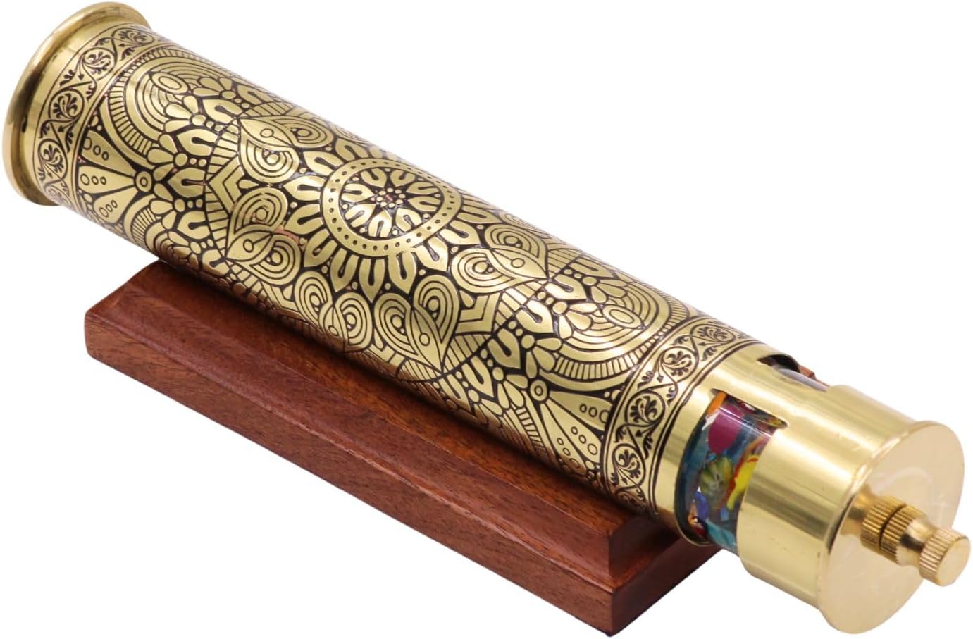 Brass Star Mandala Kaleidoscope with Oil-Filled Cells view 5