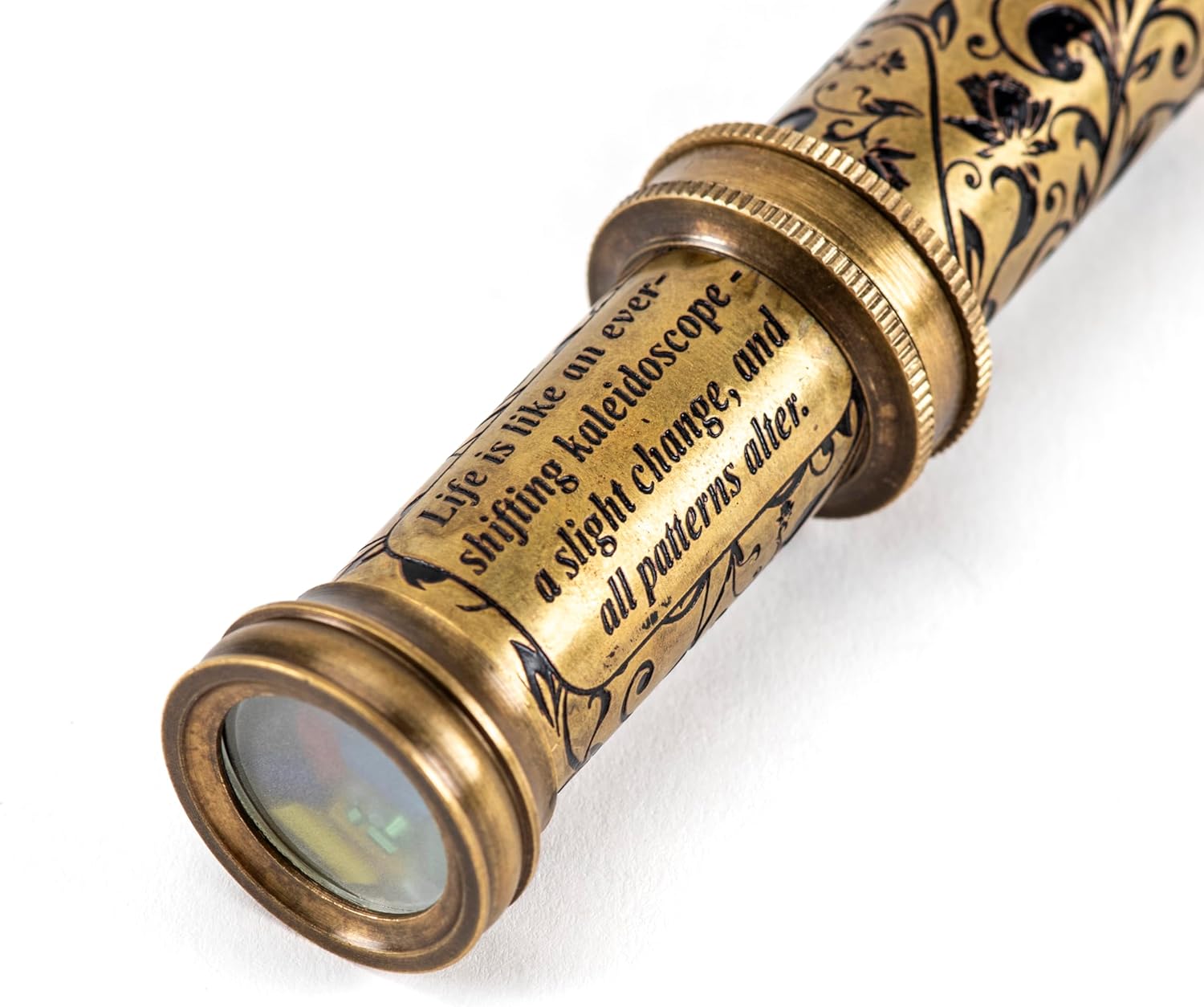 Antique Brass Kaleidoscope with Engraved Detail view 6