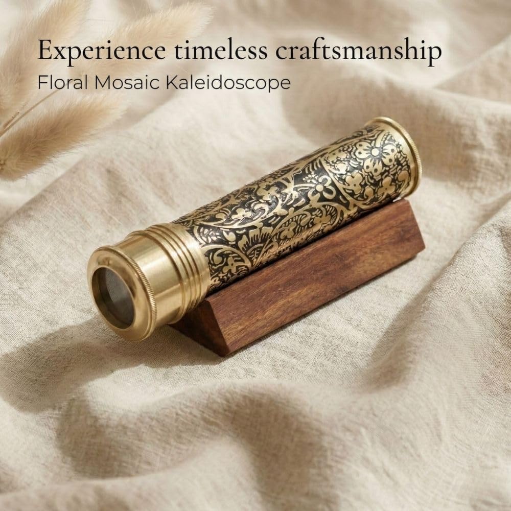Etched Brass Kaleidoscope with Lampwork Glass Beads view 4
