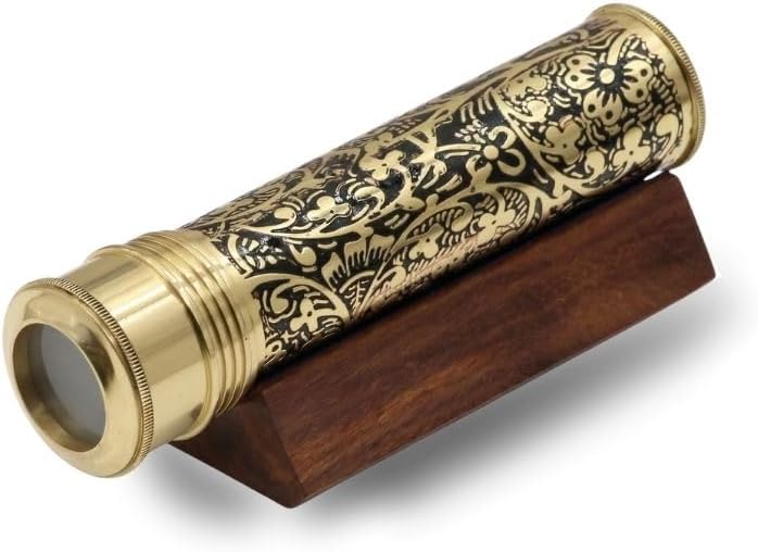 Etched Brass Kaleidoscope with Lampwork Glass Beads view 10