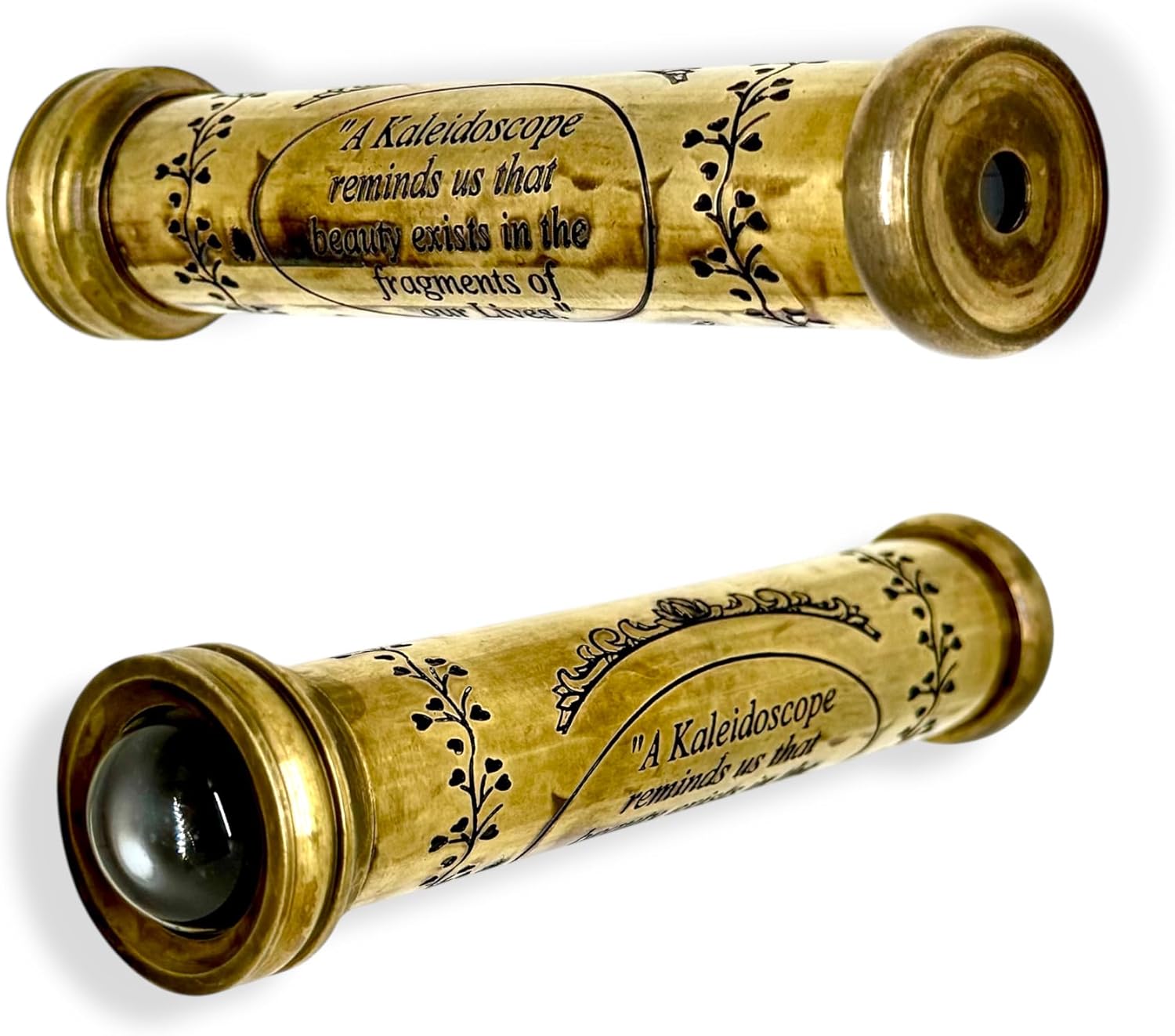 Polished Brass Kaleidoscope with Wooden Gift Box view 6