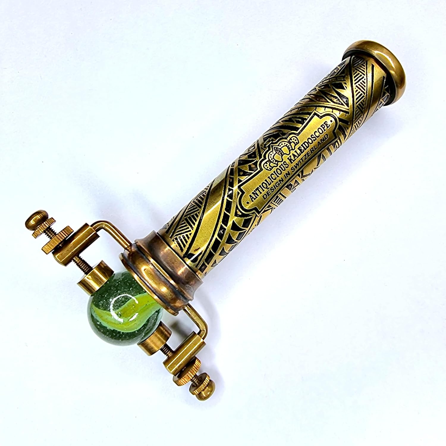 Brass Kaleidoscope with Twisting Glass Ball Eyepiece view 9