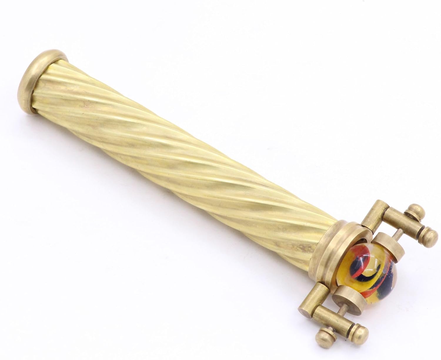 Spiral Brass Marblescope with Interchangeable Glass Marbles view 2