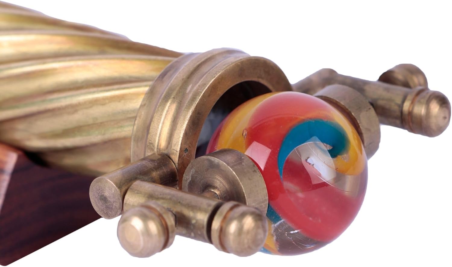 Spiral Brass Marblescope with Interchangeable Glass Marbles view 4