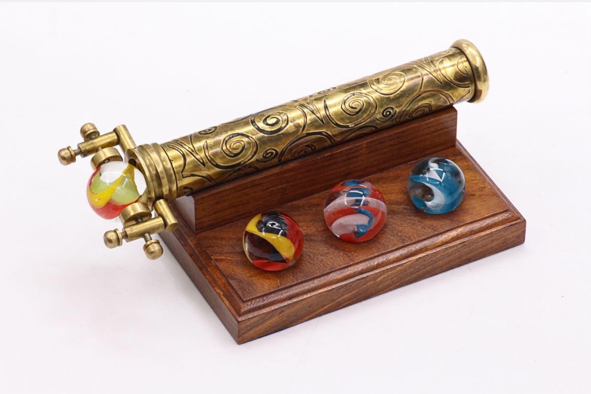 Etched Brass Marblescope with Interchangeable Marbles view 5