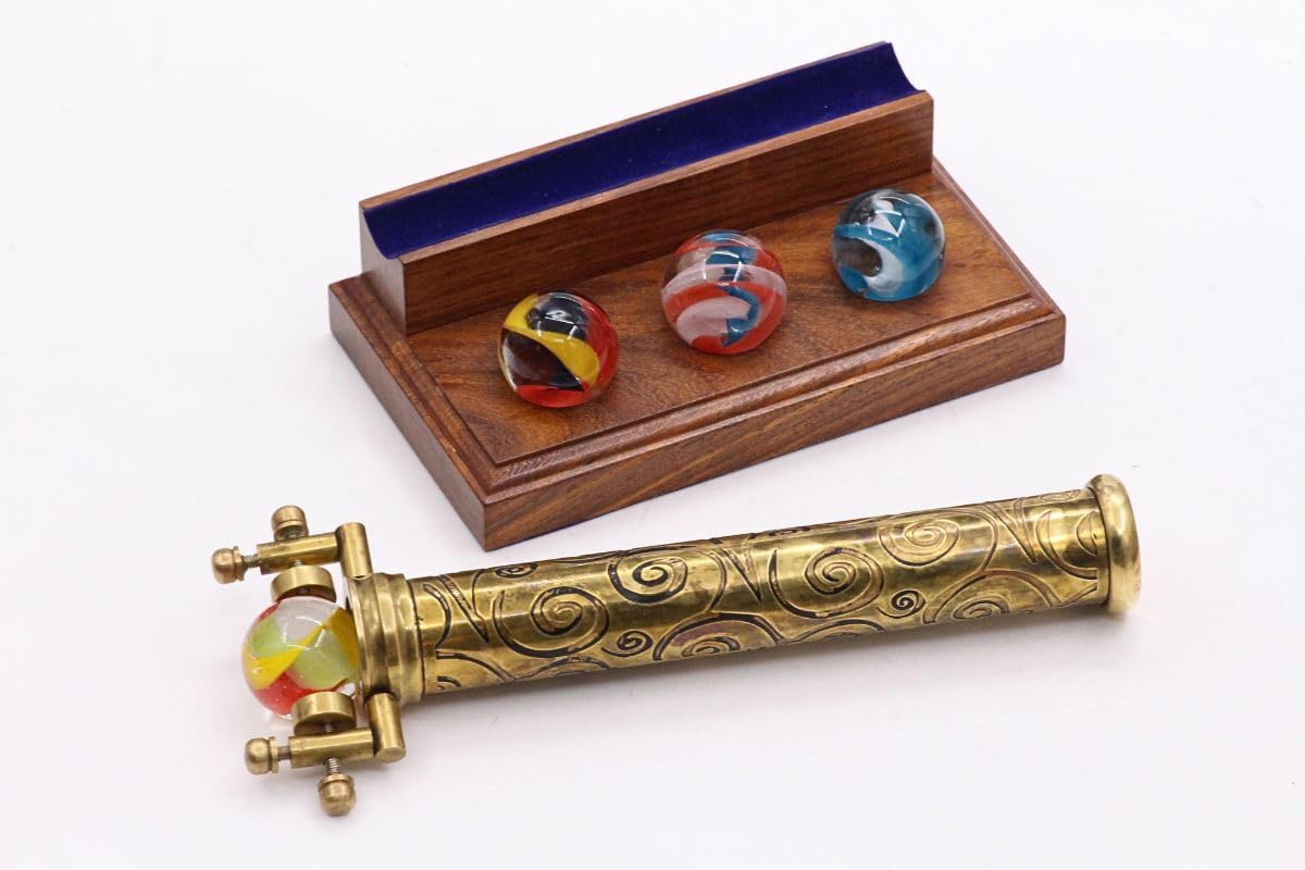Brass Marblescope with First Surface Mirrors and Stand view 2