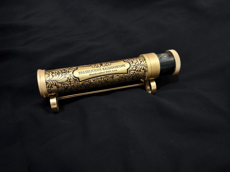 Vintage Brass Kaleidoscope with Display Stand view 5