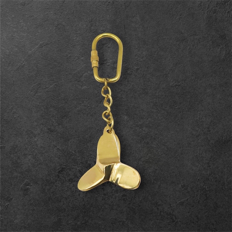 Brass Propeller Keychain view 9