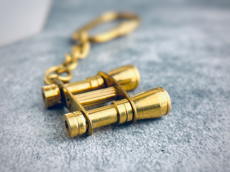 Handmade Brass Binocular Keychain view 2