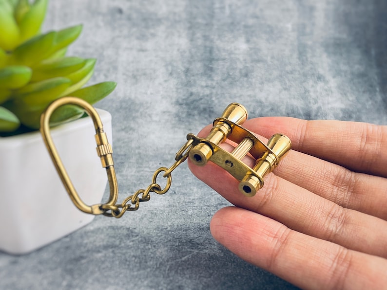 Handmade Brass Binocular Keychain view 3