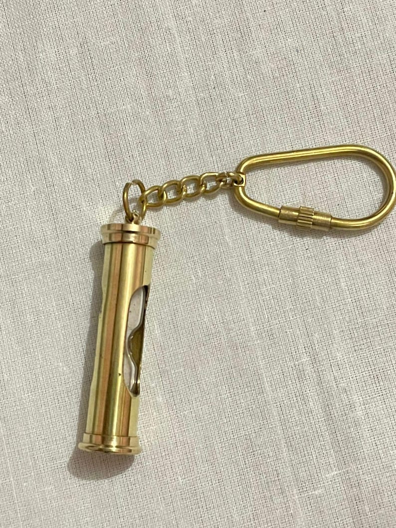 Mini Brass Sand Timer Keychain view 5