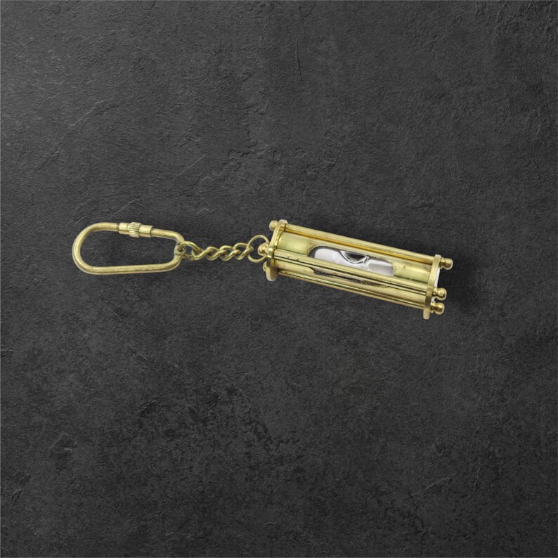 Brass Hourglass Keychain view 3
